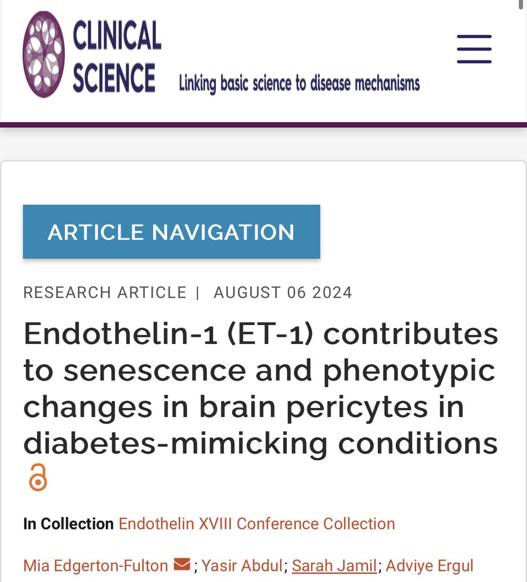I am happy to share that my publication in Clinical Science is officially online! It was such a rewarding experience to spread my knowledge on how diabetes and Alzheimer’s Disease &amp; Related Dementias intersect. 

portlandpress.com/clinsci/articl…

#BrainHealth #diabetes #stroke