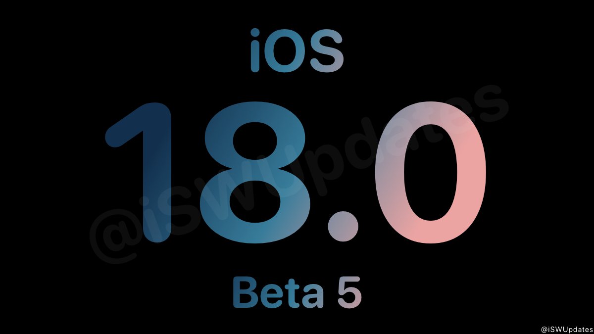 iSWUpdates's tweet image. iOS 18.0 Public Beta 5 (22A5346a) has been released. #iOS18 #iOS18Beta5