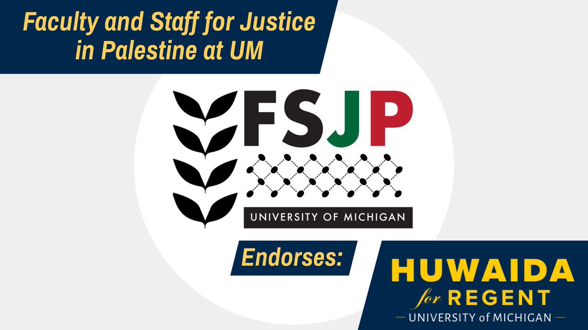 huwaida4umich's tweet photo. 🚨ENDORSEMENT ALERT!!🚨 We are proud to receive an endorsement from the Faculty and Staff for Justice in Palestine at the University of Michigan. Join the movement by visiting https://t.co/h72DWN3tBw link in bio!
#Huwaida4Umich #progressivedem #mdp #MichiganDems #annarbor #umich https://t.co/5h6BOz8huH