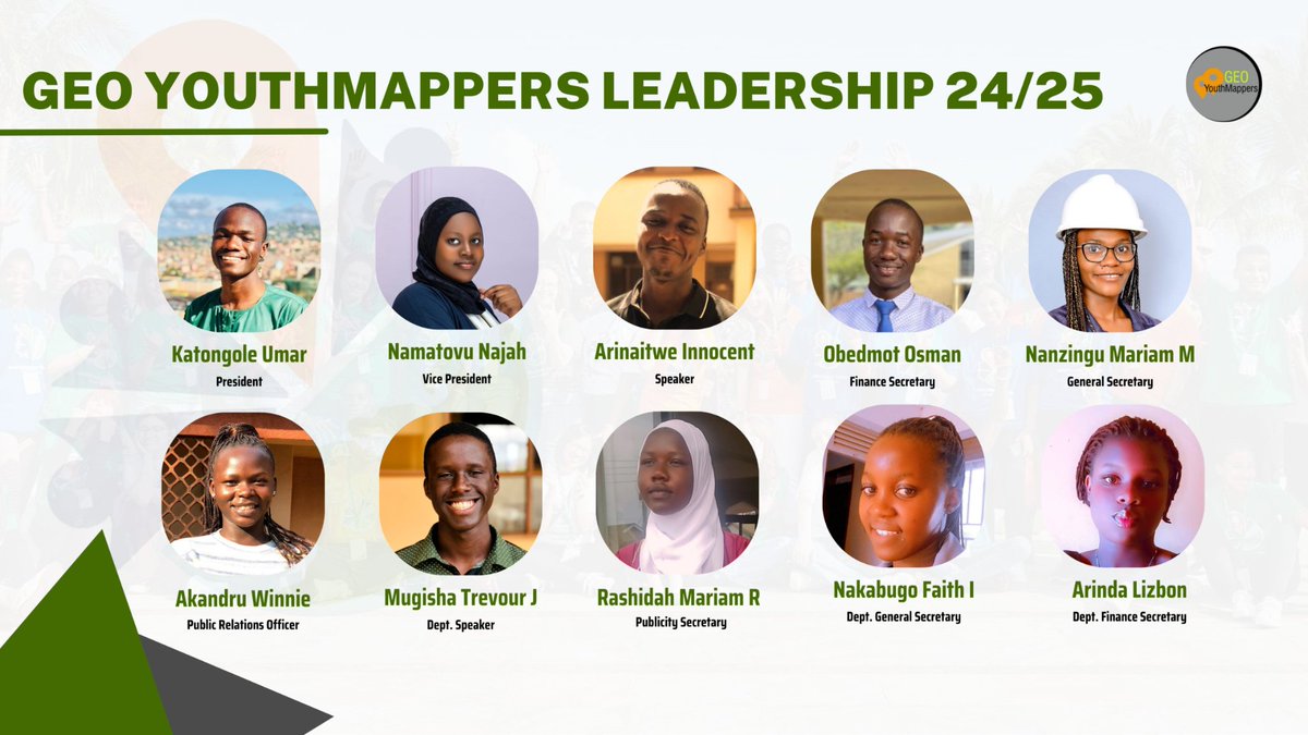 🌟 Introducing the Geo YouthMappers Leadership 24/25! 🌍 
This team is extraordinary—full of talent, vision, chasm and drive! Each member brings creativity, strategy, and passion. We're ready to revolutionize mapping, push boundaries, and set new standards. 🚀 #YouthMappers