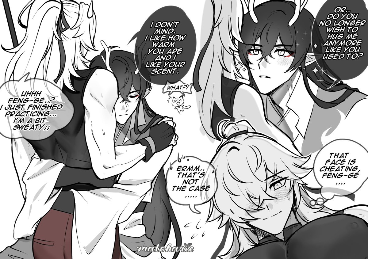 🐉🦁 dan feng x jing yuan
Yin &amp; Yang childhood friends AU
#fengjing #枫景 