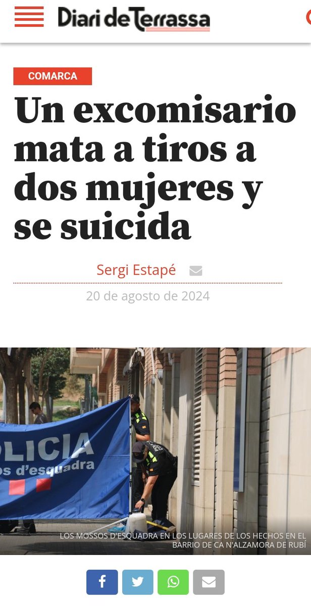 Indignad@s, tristeza e impotencia del asesinato por #TerrorismoMachista de dos mujeres en #Rubí y #Castellbisbal

Son ya 31 mujeres asesinadas en 2024. Hay que pararlo ya #NiUnaMenos

Toda nuestra fuerza a familiares y allegad@s 🖤
diarideterrassa.com/valles-cat/202…