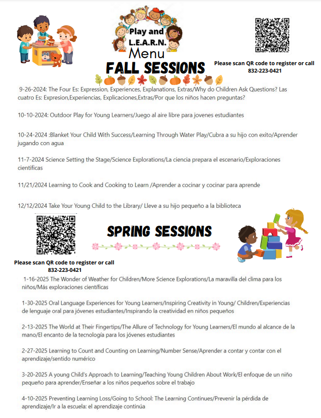 twintori's tweet photo. @ProjectLEARN3 Families, it is time to register for Play and LEARN sessions! Here is a menu for 24-25 programming. Bring your infant, toddler and or preschooler for early literacy skills!  Play to LEARN and receive tools each session to enhance learning at home! SESSIONS ARE FREE https://t.co/iPR4G2Ko13