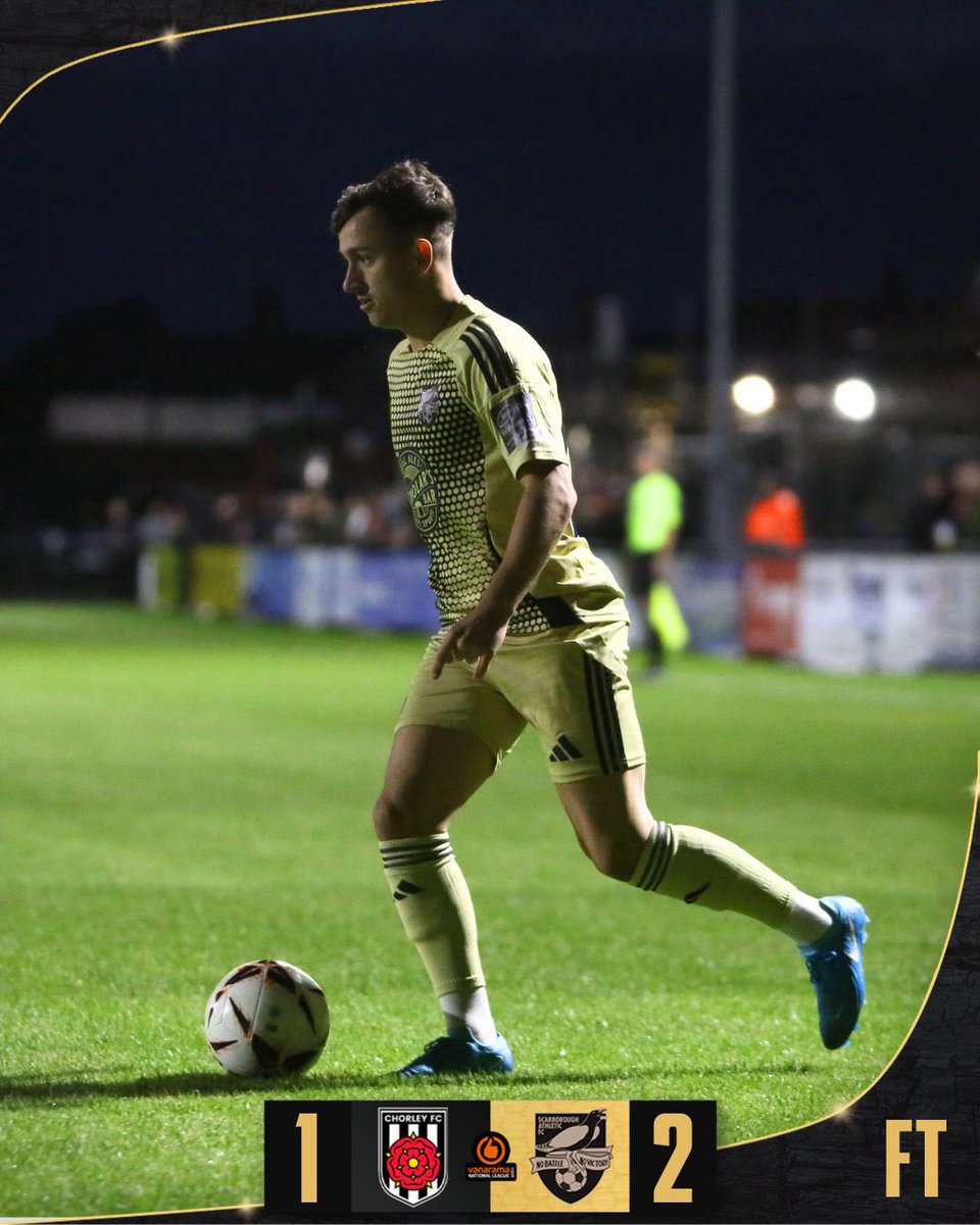 FT: Absolute scenes here in Chorley! Scarborough, every single one of the lads, battled so hard and it’s a well-deserved victory. There aren’t enough superlatives for this group of boys. Get in there! Safe travels to all the Seadogs. Football, eh? What a night! 🔴⚪👏

CFC [1-2]