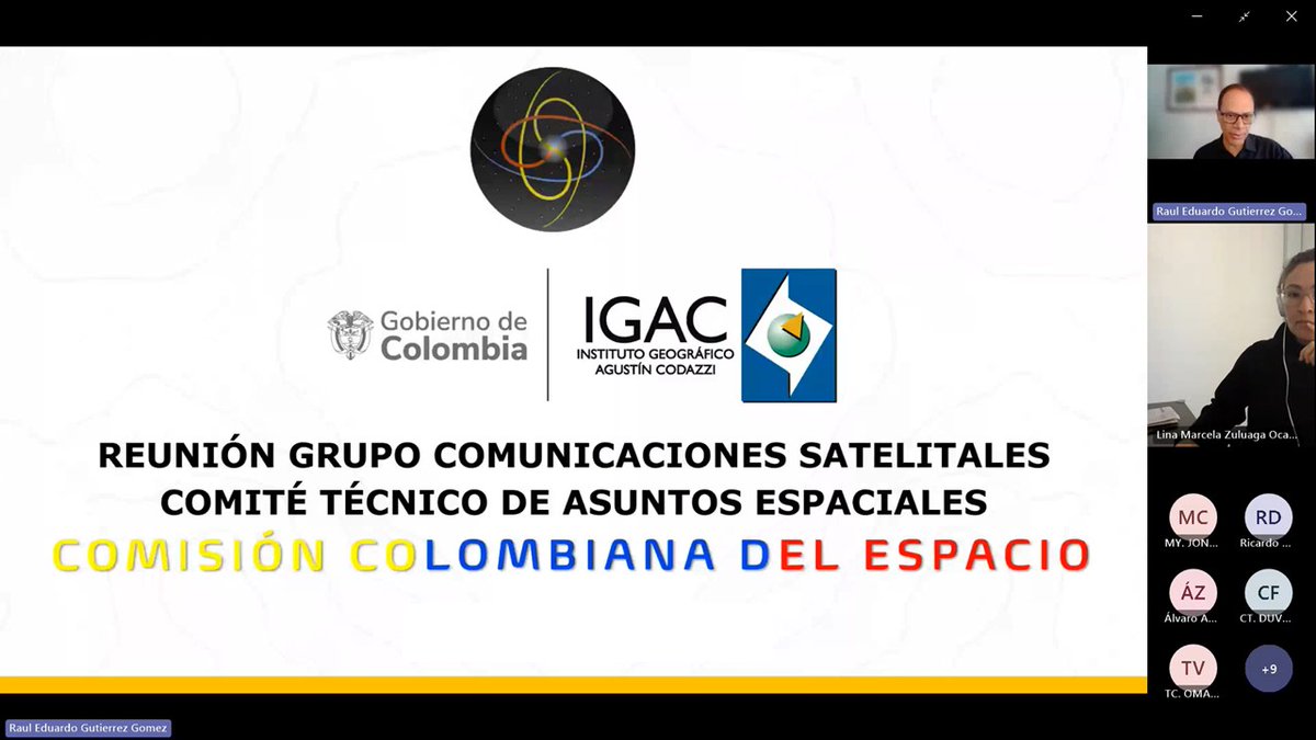 Como coordinadores del Comité Técnico de Asuntos Espaciales de la Comisión Colombiana del Espacio, lideramos reunión del Grupo de Trabajo en Comunicaciones Satelitales con el propósito de identificar proyectos, estudios e iniciativas que adelantan diferentes entidades del estado.