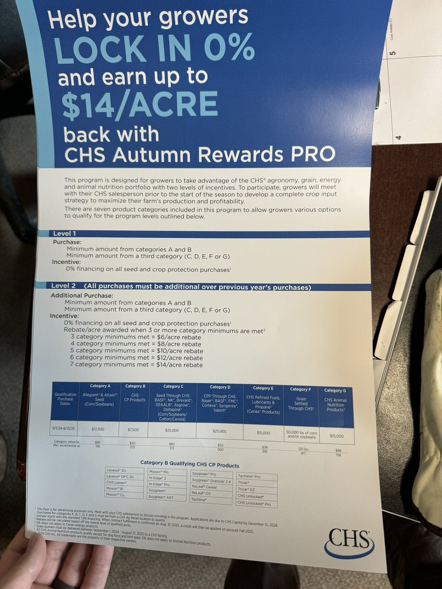 ColeMoes's tweet photo. CHS helps add more value to all of our growers. Contact your local CHS agronomist to learn more about this program and how you can get 0% financing and up to $14/acre back in your pocket on top of your patronage! #nocca https://t.co/8Ipgm93gaA