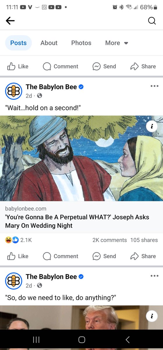 MBartoldGen315's tweet photo. ❗️Yes, I confirmed that 2 days ago (August 18),  #TheBabylonBee posted this #blasphemy disguised as #satire against #OurLady &amp; #StJoseph.

#Sins against the #PerpetualVirginity #5FirstSaturdays #Reparation https://t.co/rjEgJsUf5a
