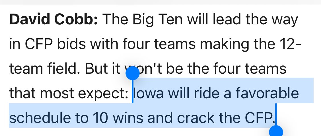 Hassel_Chris's tweet photo. Big Ten Expert Picks from our @CBSSports team including @DavidWCobb picking the Hawkeyes to go to the CFP 

https://t.co/aD5Ao23ZAU https://t.co/Uei389DamG
