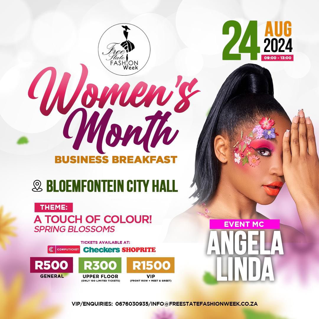 Gommiey_x's tweet photo. A few days until the we rock ๐ฅ๐พ @FSFASHIONWEEK brings you The Womenโs month business breakfast this coming saturday! ๐ Click on this link for your ticket https://t.co/S5wBMksOth
#fsfw2024 #WomensMonth #FreestatefashionWeek https://t.co/aFOIKqaqXP