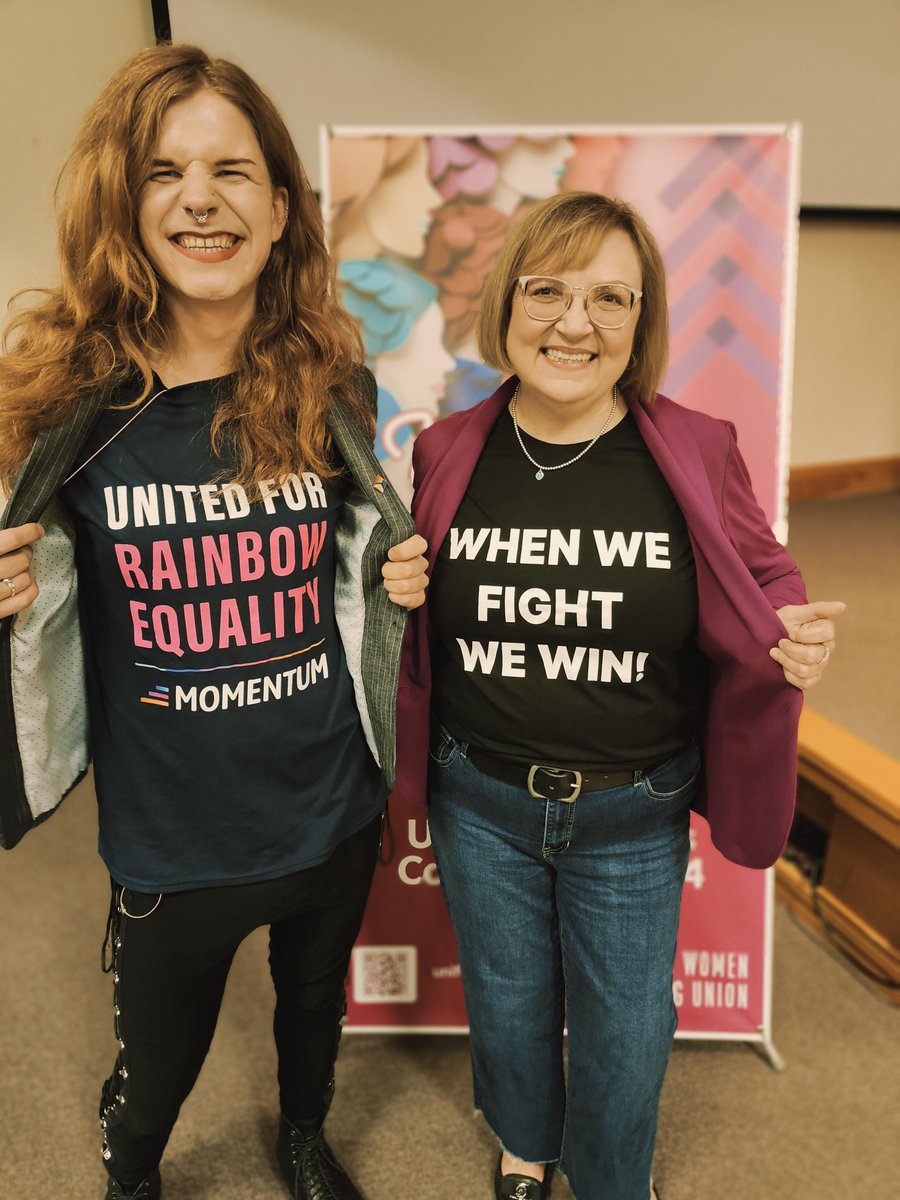 UniforTheUnion's tweet photo. The sisterhood is powerful and we stand up for and with each other. And when we fight - we win.

Unifor is proud to work with @FaeJohnstone to erase hate and build a world where everyone can be who they are.

#RainbowEquality #Rise2024 https://t.co/Xrsa9KjKNl