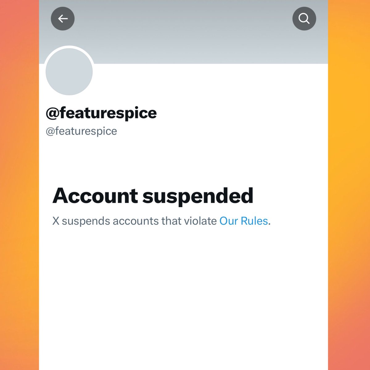 featurespice has been suspended on Twitter X.
