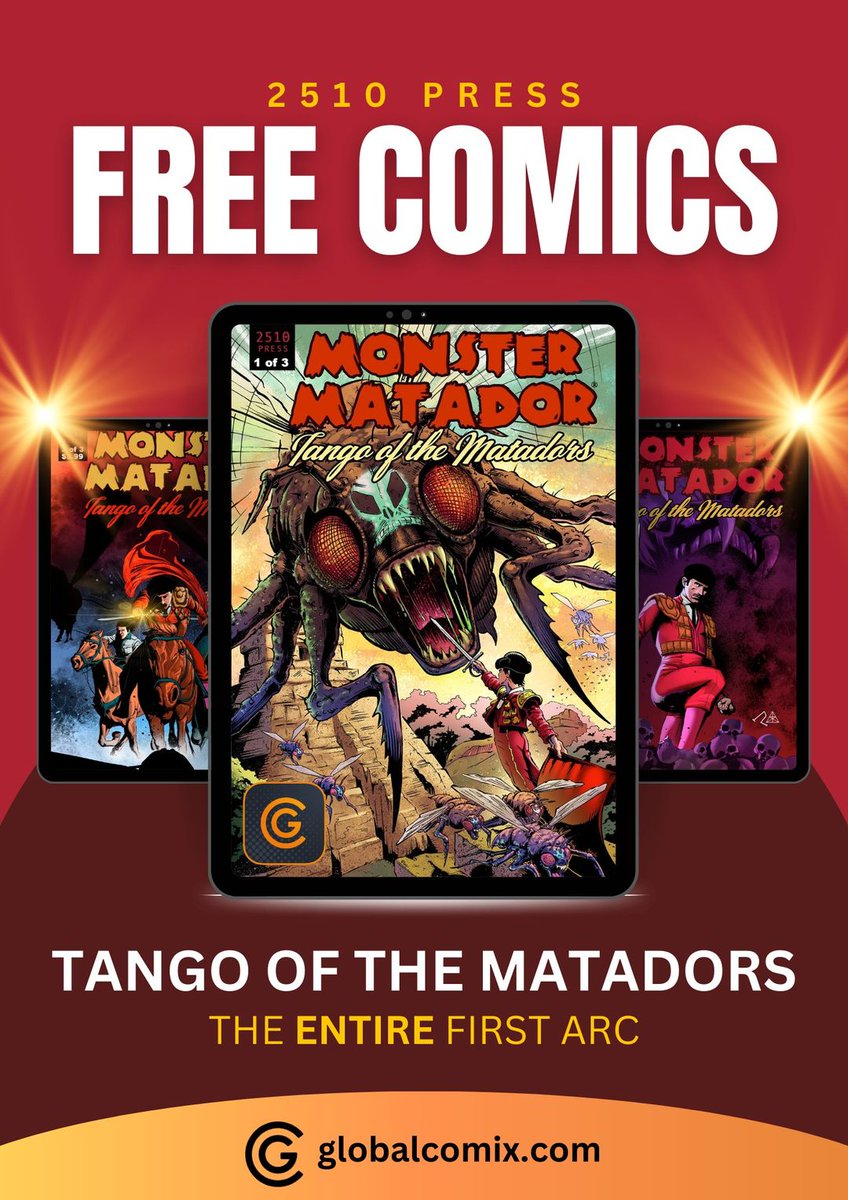 FREE COMICS! Monster Matador on
<a href="/globalcomix/">GlobalComix</a> The ultimate Matador vs Kaiju comic. From @thestevenprince <a href="/phabiopio/">Fábio Alves</a> and <a href="/AlexZief/">Alex Zief - Pro comic colorist</a> globalcomix.com/c/monster-mata…