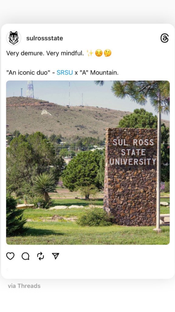 Follow us on Threads! 🐺🧵🪡

threads.net/@sulrossstate

#SRSU #sulross #golobos #farfromordinary