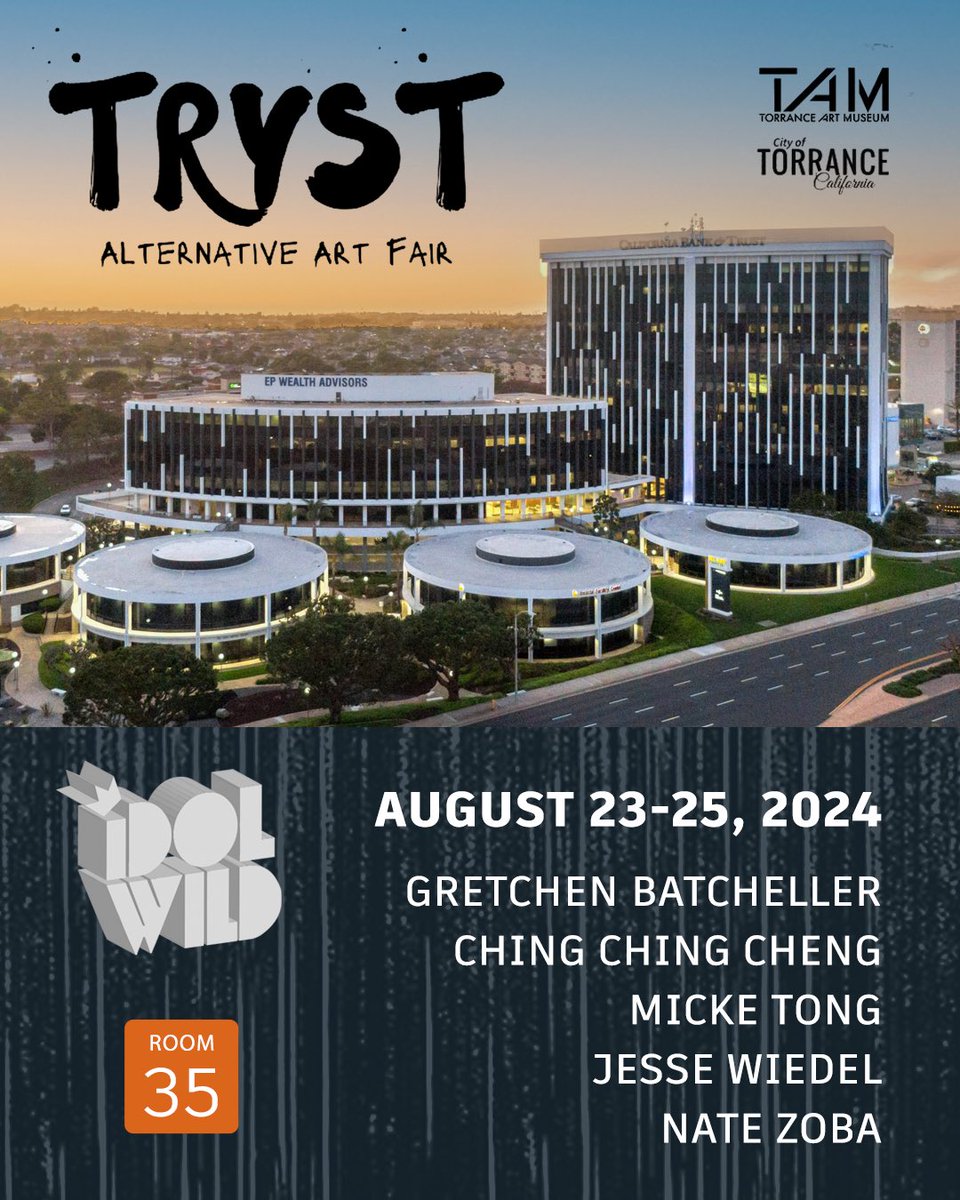 Del Amo Crossing, Torrance, CA
ADMISSION is FREE  Friday August 23: VIP Opening - 4-6pm Networking for participating artists 12:30-3:00pm   Saturday August 24: Open 12-6pm After party Bendix Building 7-10pm  Sunday August 25: Open 12-6pm Panel discussions:  1-4pm