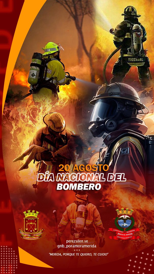 Hoy #20AGO Se Conmemora el Día Nacional del Bombero en Venezuela, una fecha que honra a aquellos valientes hombres y mujeres que arriesgan sus vidas para salvar a los demás.