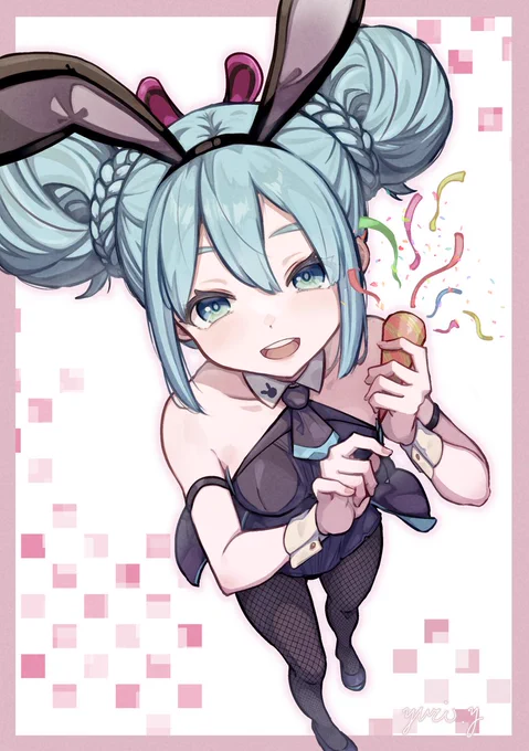 #バニーの日 なのでバニーミクさん描きました 