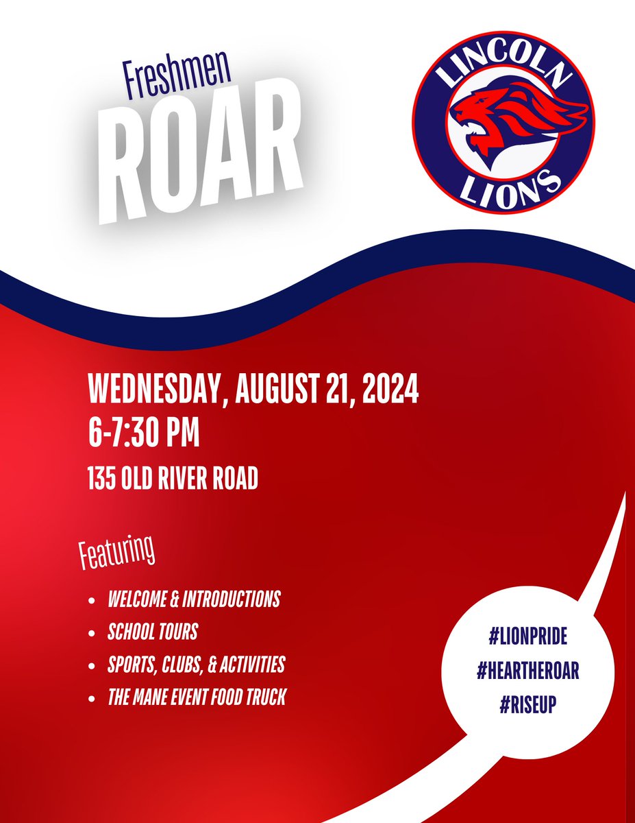 Lincoln High School (@lhsri) on Twitter photo Looking forward to welcoming the Class of '28 at our Freshmen ROAR!
<a href="/LFilippelli1/">LFilippelli</a> <a href="/KevinJ_McNamara/">Kevin J. McNamara</a>
<a href="/KenHopkinsJr/">Ken Hopkins Jr.</a> <a href="/Cobb45M/">Marc Cobb</a> <a href="/MsLanni/">Nicole Lanni</a>
#LionPride #HearTheRoar #RISEUPLHS Looking forward to welcoming the Class of '28 at our Freshmen ROAR!
<a href="/LFilippelli1/">LFilippelli</a> <a href="/KevinJ_McNamara/">Kevin J. McNamara</a>
<a href="/KenHopkinsJr/">Ken Hopkins Jr.</a> <a href="/Cobb45M/">Marc Cobb</a> <a href="/MsLanni/">Nicole Lanni</a>
#LionPride #HearTheRoar #RISEUPLHS