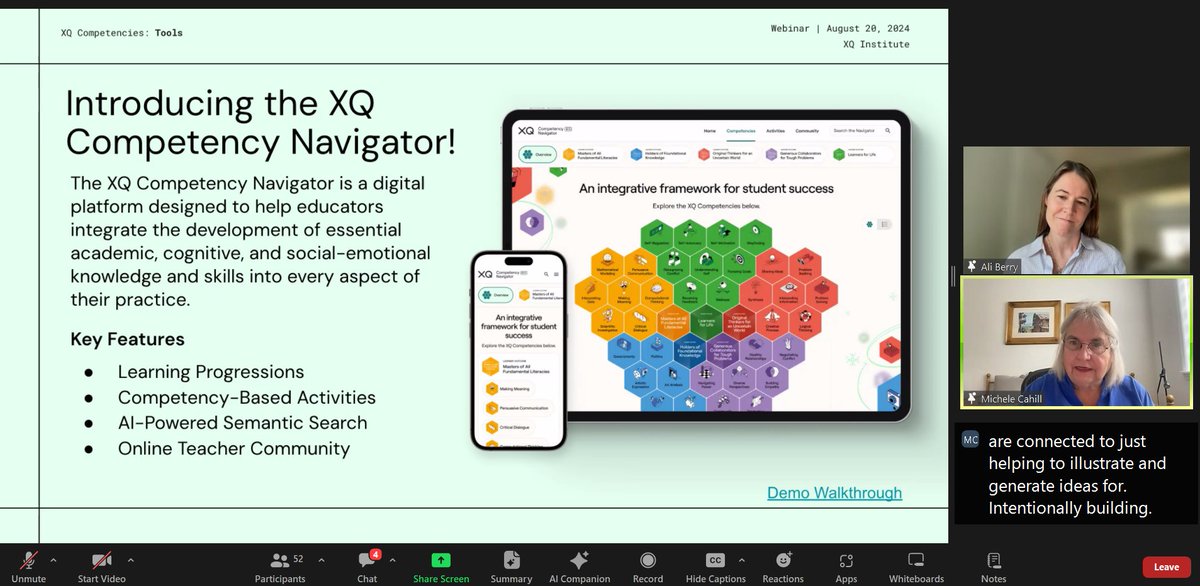 Wow! 
These Learning Competencies are a game changer!
<a href="/XQAmerica/">XQ</a> Ali Berry and Michele Cahill