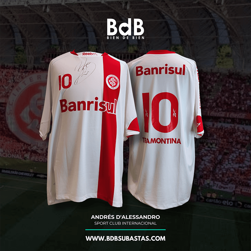 Leiloe esta camisa do Internacional de Porto Alegre assinada por Andrés D’Alessandro bdbsubastas.com/subasta/inter-…

Você tem até terça-feira, 27 #Inter #Dale10 #TamoJunto #TMJ <a href="/SCInternacional/">Sport Club Internacional</a>