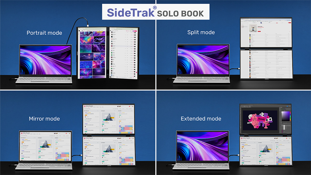 Achieve more with Solo Book's versatile viewing solutions! Maximize efficiency and save space with our customizable modes. Customize your layout to fit your style and project needs. Which mode will you try first? loom.ly/yzrnBbI

#TechGadgets #EfficiencyHacks