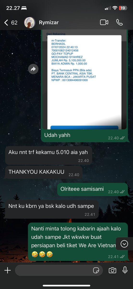 eternal_tawan's tweet photo. [5]
Even, dia care juga dengan biaya admin. Jadi, sangat meyakinkan.. kala itu.

Sorry, itu emang aku buka aja yah no hp dia untuk isi gopay 🙏🏼 https://t.co/jESgh8lRFo