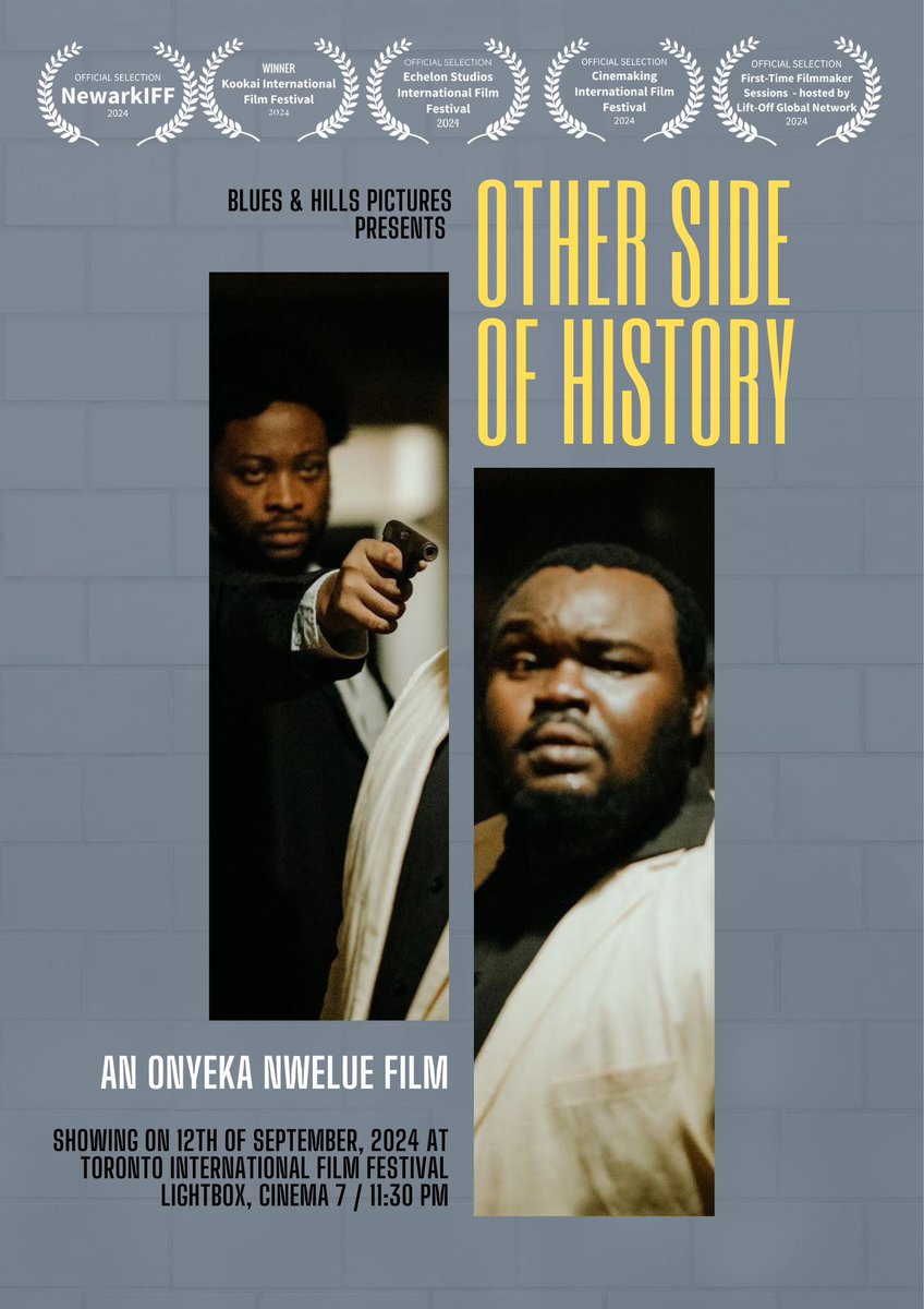 Teddy A and Greg Ojefua in my imagined and retelling of Emeka Ojukwu’s never told stories. 

My film, Other Side of History is showing in Canada next month.