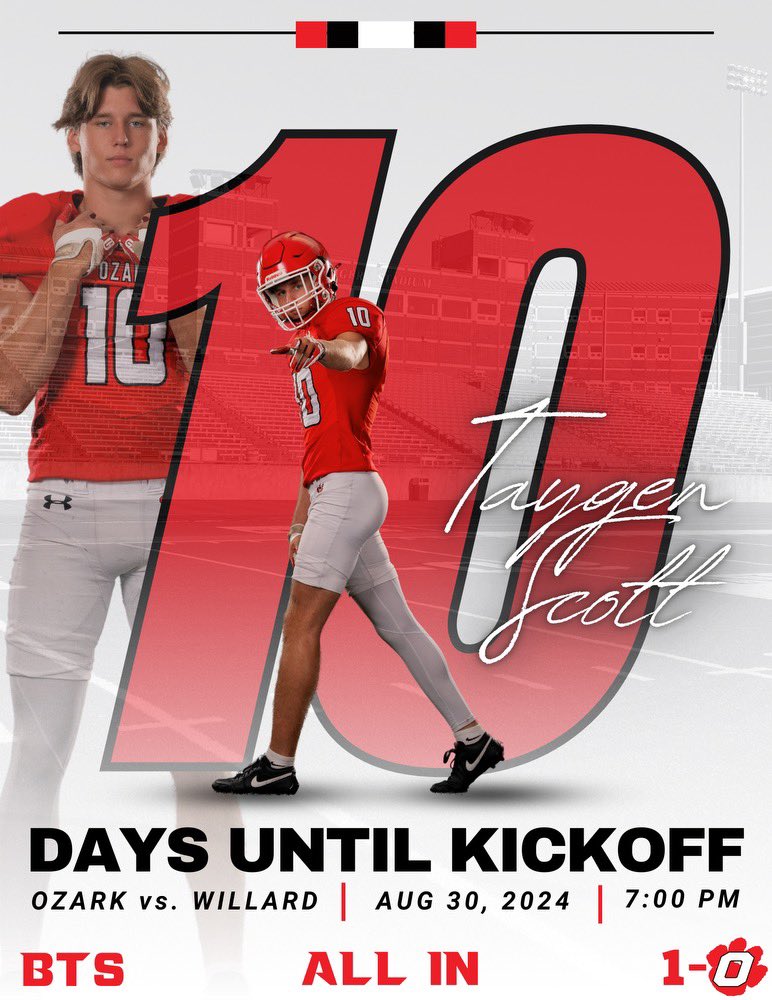 T-Minus 10!!!

<a href="/TaygenScott10/">Taygen Scott</a> 

<a href="/OzarkTigers/">Ozark Schools</a> <a href="/OzarkHS/">Ozark Tigers</a> <a href="/OzarksOzone/">Ozarks Sports Zone</a> 

<a href="/COCsportsreport/">Central Ozark Conference sports report</a> <a href="/HeadlinerSports/">Pat Dailey/Headliner Sports</a> <a href="/rwcollingwood/">Ryan Collingwood</a> 

#BTS