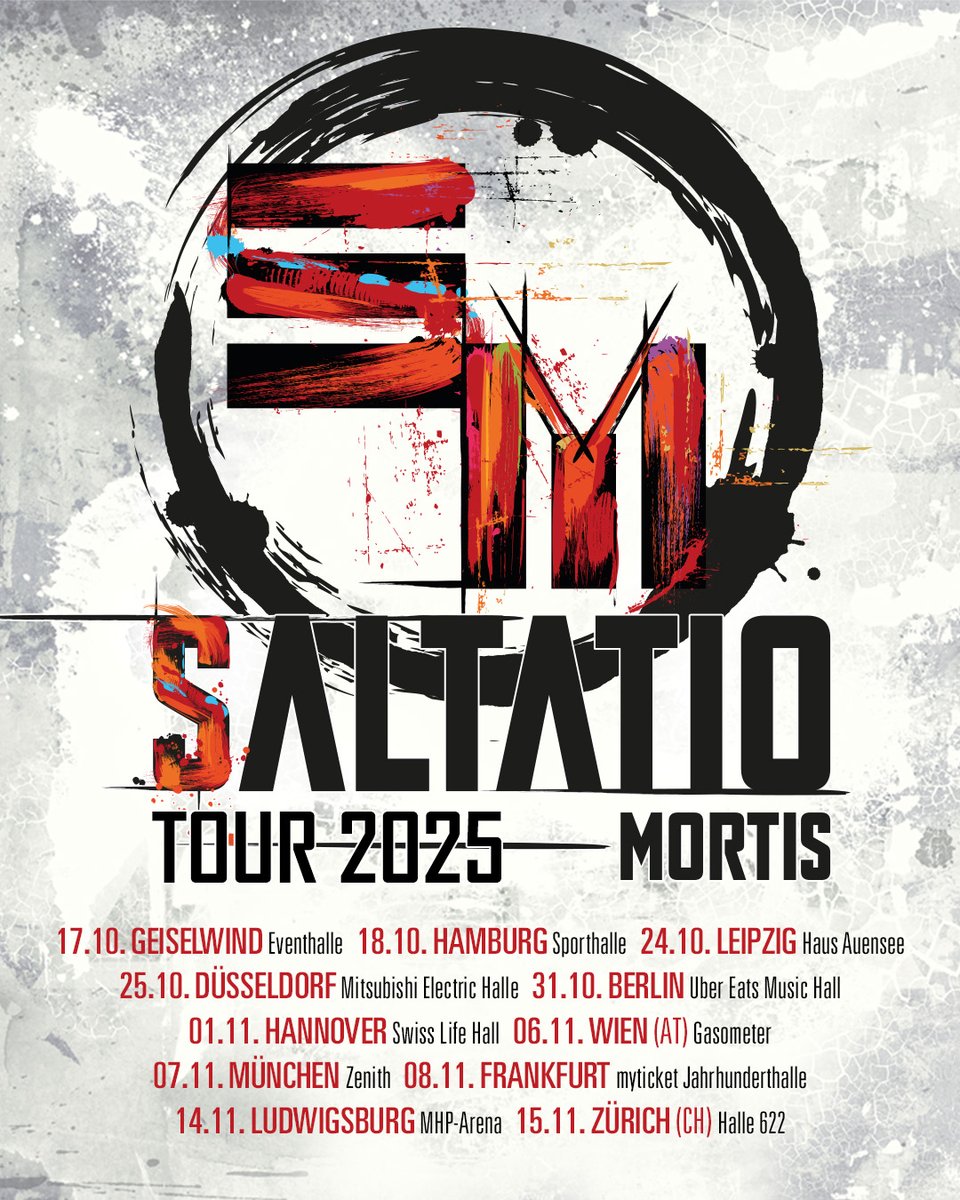 saltatiomortis's tweet photo. 🎉📢 2025 feiern wir unser 25-jähriges Jubiläum auf unserer größten Headliner-Tour EVER! 🎸🔥 Sichert euch jetzt eure Tickets und seid dabei, wenn wir gemeinsam Geschichte schreiben! 🎫👇

Tickets exklusiv bei Eventim erhältlich!

🎫 https://t.co/zpyp73PKAh https://t.co/lzvguW9wQM