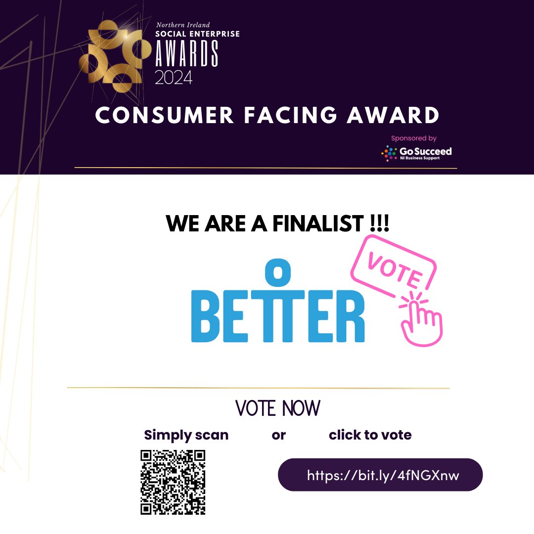 Better_NI's tweet photo. 🎉 The voting has begun! 🎉 
We are excited to announce that we have been nominated for the Consumer Facing Award at this year's #SocEntNIAwards24. 
But we can't do it without you! Show your support by clicking the link below and casting your vote. 
⬇️
https://t.co/SpahytmfGn https://t.co/GRRj1dlzDb