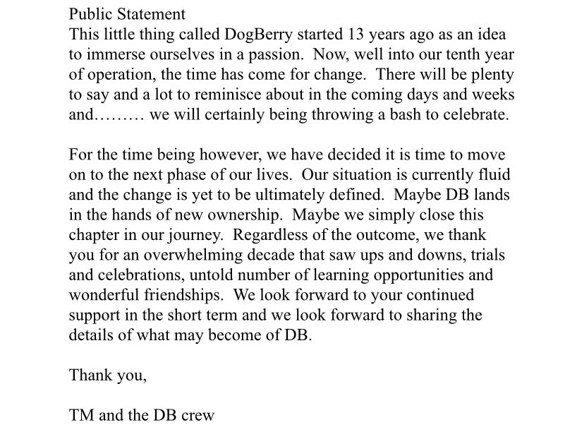 Some news from DB