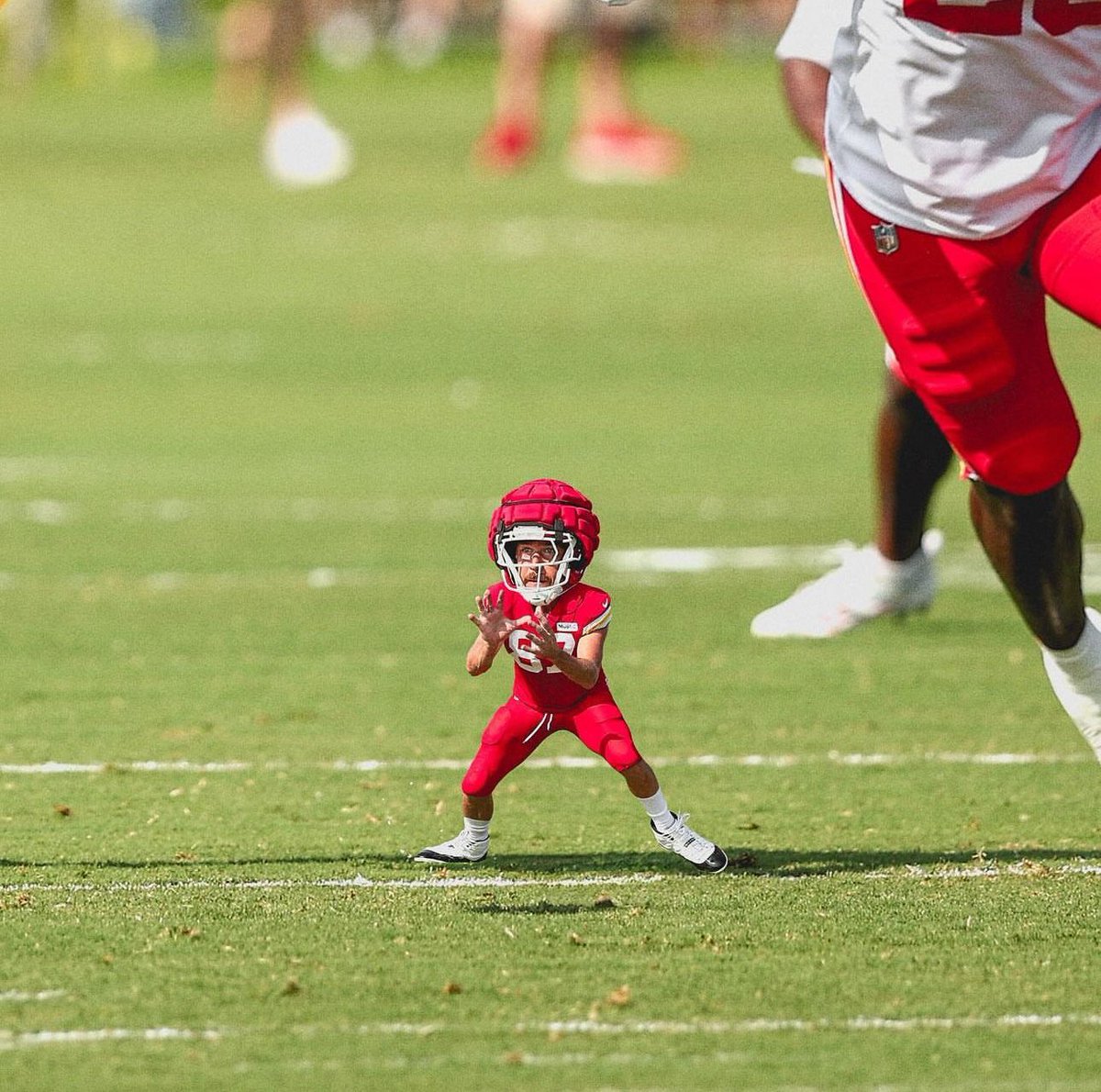 BBQChiefs's tweet photo. Tiny Travis https://t.co/DK580JQls1