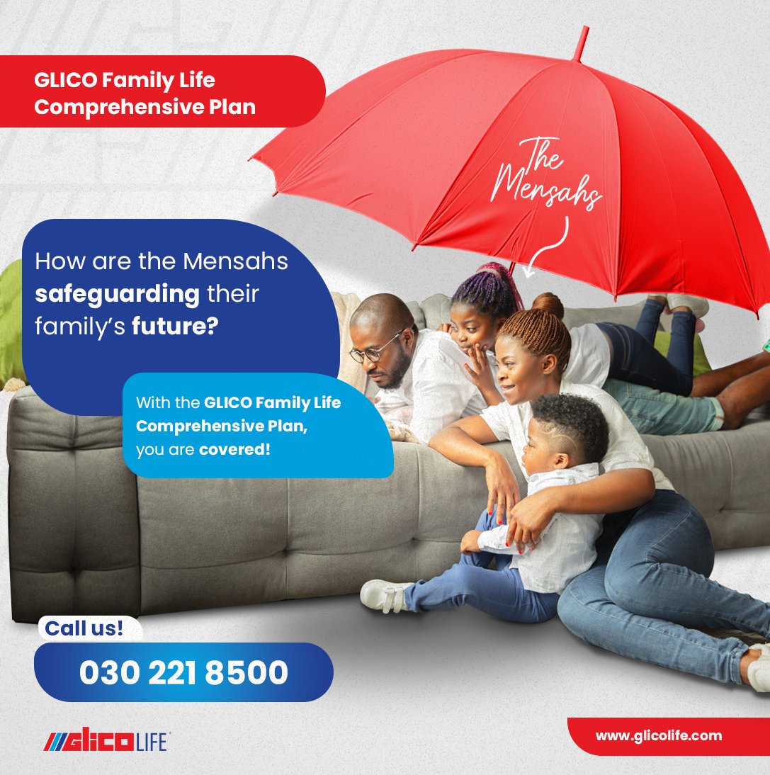 GLICOLife's tweet image. The Mensahs are insured under the GLICO Family Life Comprehensive Plan. Be like the Mensahs! Call our hotline now and get insured. 
030 221 8500

#SecureYourFuture 
#GLICOGroup
#GLICOCares