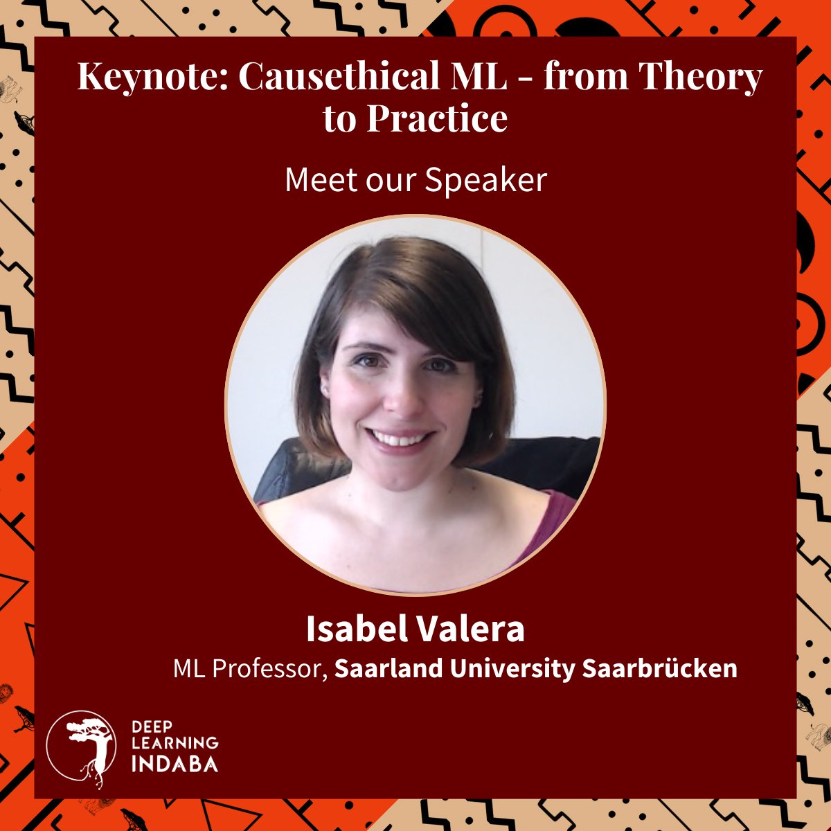 Deep Learning Indaba (@deepindaba) on Twitter photo 🪘We're thrilled to announce our first keynote speaker: <a href="/IValeraM/">Isabel Valera</a> a leading Machine Learning professor from <a href="/Saar_Uni/">Universität Saarland</a>. Don't miss the keynote talk on Monday, September 2nd at 9 AM. Livestream link will be shared soon ! 🌐
#DLI2024 #Indaba2024 #XamXamlé 🪘We're thrilled to announce our first keynote speaker: <a href="/IValeraM/">Isabel Valera</a> a leading Machine Learning professor from <a href="/Saar_Uni/">Universität Saarland</a>. Don't miss the keynote talk on Monday, September 2nd at 9 AM. Livestream link will be shared soon ! 🌐
#DLI2024 #Indaba2024 #XamXamlé
