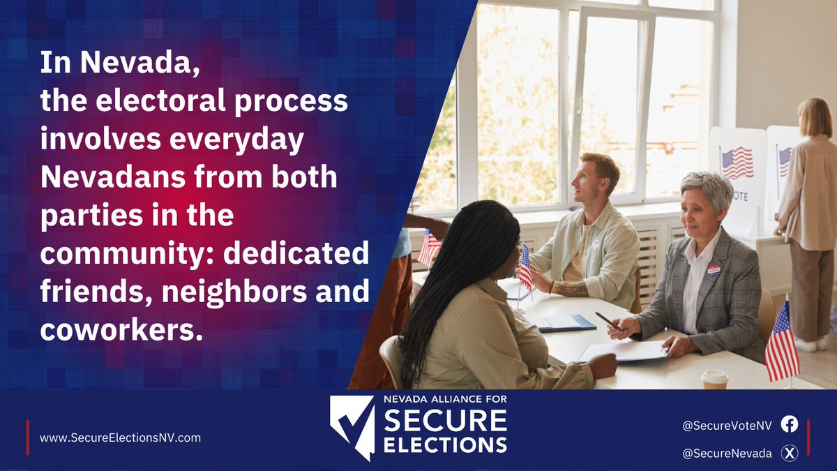 #DYK Nevada's elections are some of the most safe and secure in the country?  For example, our poll workers are our dedicated friends, neighbors and co-workers who are committed to upholding election security  Check out our website for more information:

secureelectionsnv.com