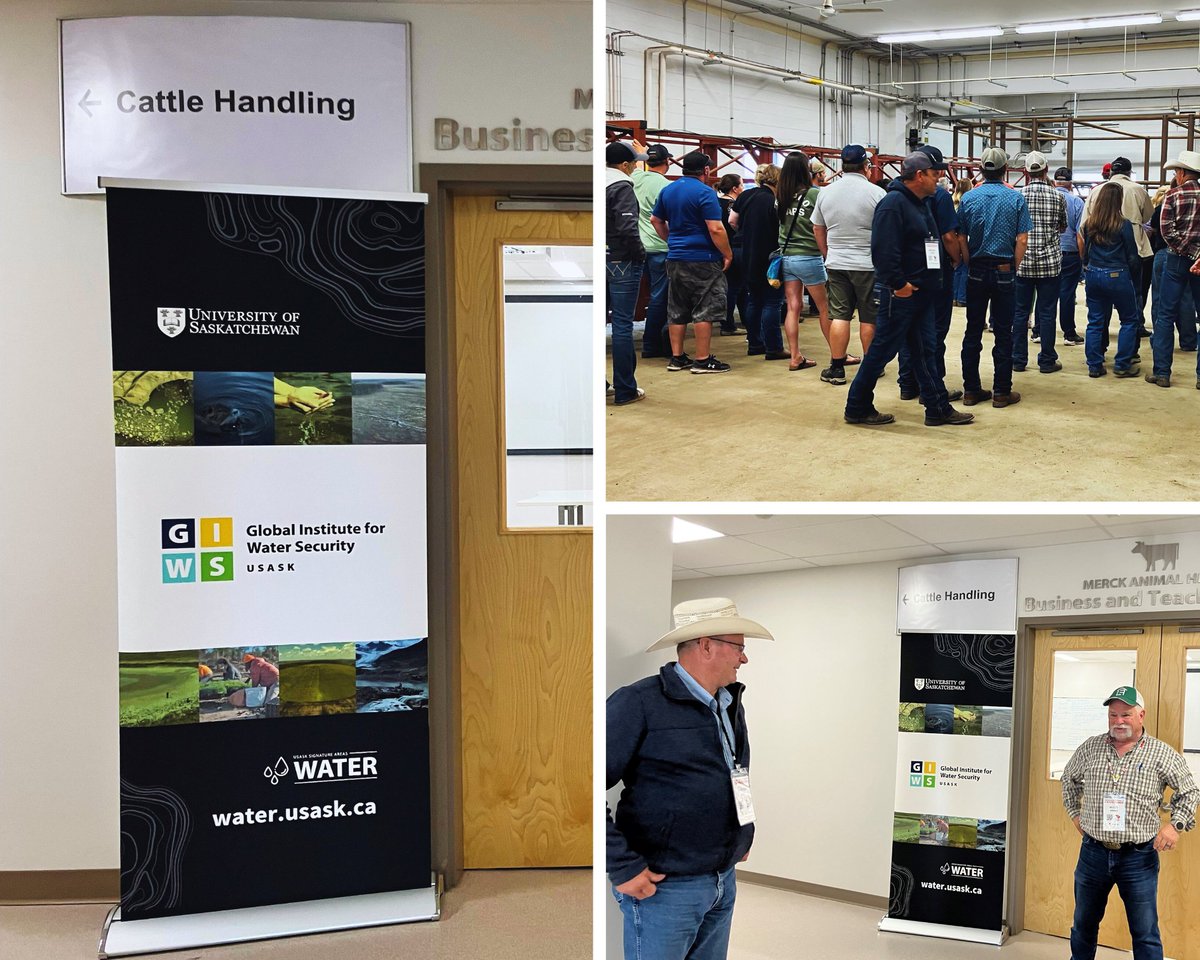 usask_water's tweet photo. #USask Livestock and Forage Centre of Excellence (@lfce_usask) hosted GIWS and attendees of the 2024 Canadian Beef Industry Conference for a tour of LFCE facilities and a discussion on the important and complex role water plays in agriculture. #USaskWater https://t.co/NOwgJFldhq