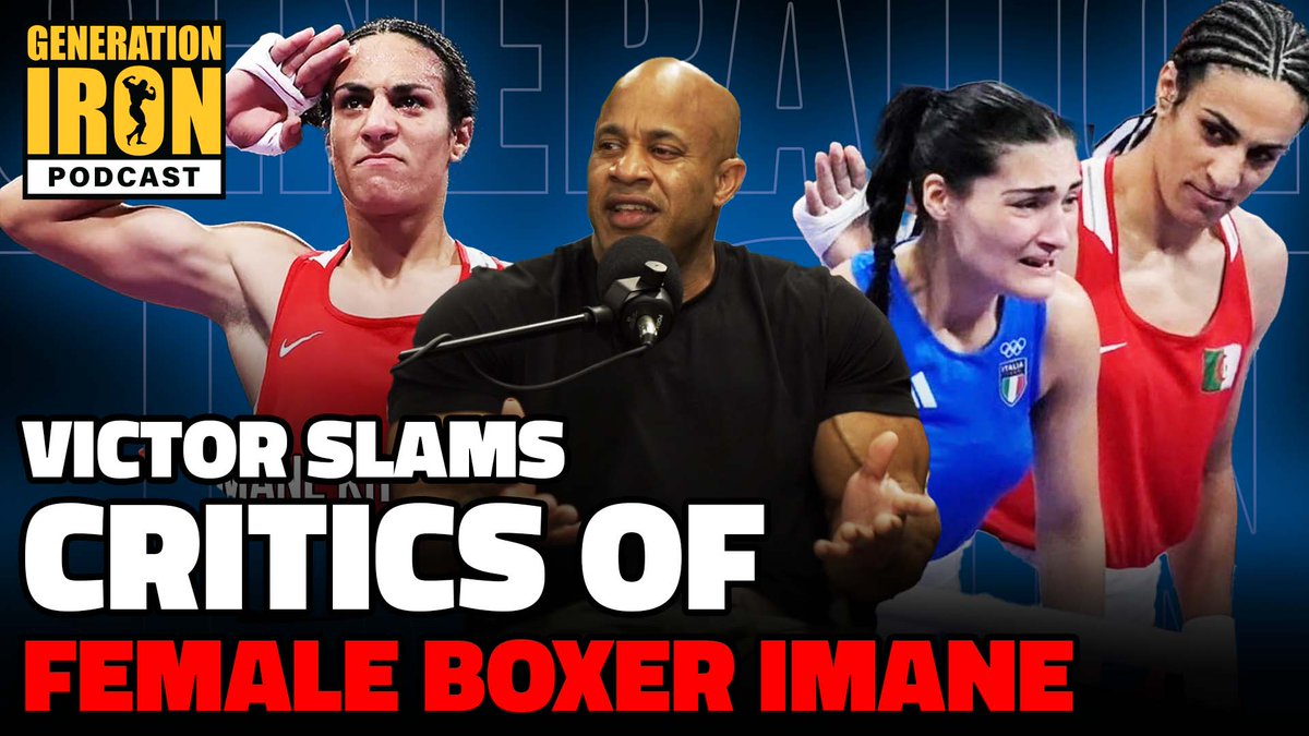 GenerationIron's tweet photo. NEW EPISODE of the #GIpodcast! Victor Martinez holds nothing back on the Olympics controversy regarding the gender of gold medal women's boxing champion Imane Khelif. #VictorMartinez #ImaneKhelif #olympics #boxing #podcast

WATCH: https://t.co/ZAFQ8FZg4X https://t.co/cFYwjJvOyq