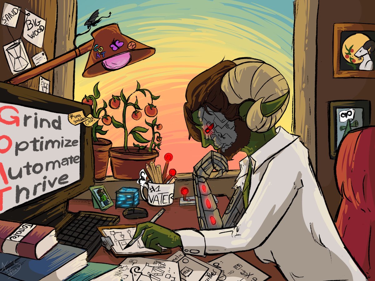 Doc in a lofi vibe.... With metal music obviously!! 
#Hermitcraftfanart #docm77fanart #docm77