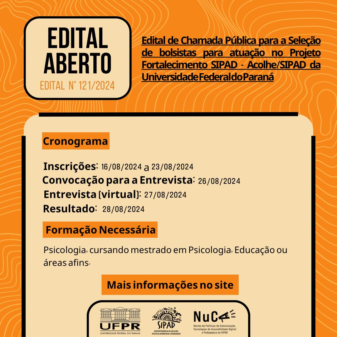 sipad_ufpr's tweet photo. Mestrandos, mais um edital pra vocês, fiquem atentos! 🧐

O edital é para vaga única e as inscrições encerram já na próxima sexta (23), então não perca tempo, acesse o nosso site e faça já sua inscrição: https://t.co/9Ie6K1ODMQ https://t.co/CepzMzkZ6T
