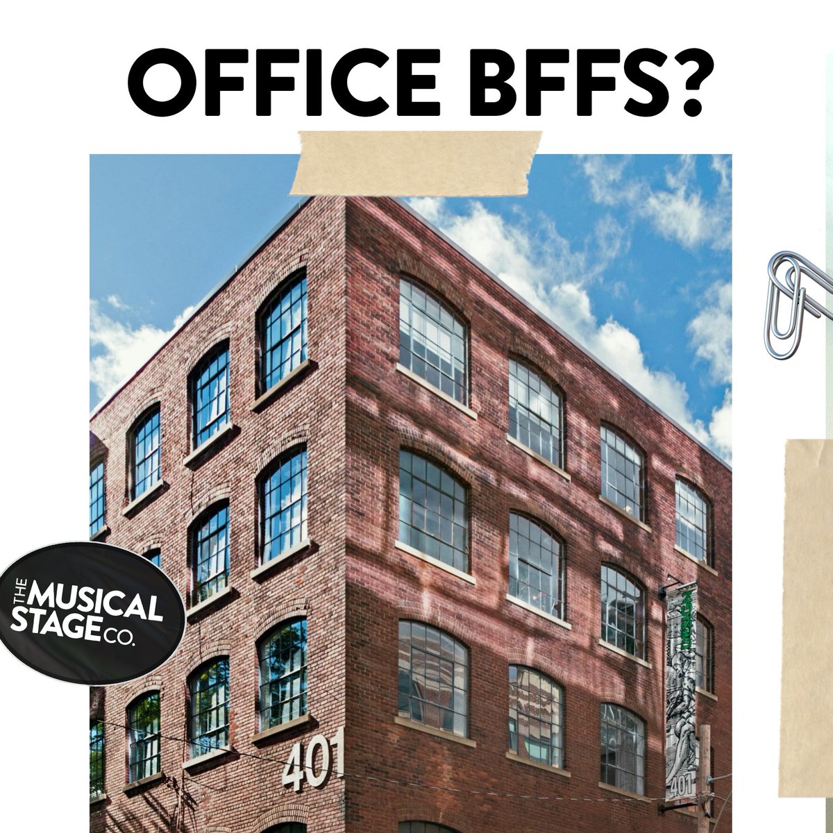The Musical Stage Company (@musicalstageco) on Twitter photo Suite Mate Wanted!š©āš»
We are searching for a roomie to share our 401 Richmond Street West office šļø
Including:
A beautifully renovated office + kitchen
1-2 hot desks + access to a bookable semi-private meeting room
Inquiries can be sent to paulbeauchamp@musicalstagecompany.com Suite Mate Wanted!š©āš»
We are searching for a roomie to share our 401 Richmond Street West office šļø
Including:
A beautifully renovated office + kitchen
1-2 hot desks + access to a bookable semi-private meeting room
Inquiries can be sent to paulbeauchamp@musicalstagecompany.com