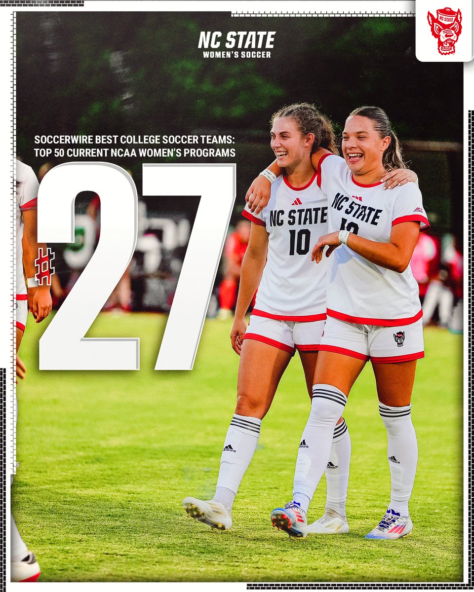 NC State Women's Soccer ⚽️ (@packwsoccer) on Twitter photo Another year listed among the nation's best 👏
The Pack ranks No. 27 overall and inside the top eight of all ACC programs on <a href="/TheSoccerWire/">SoccerWire</a>'s List of Top 50 Current NCAA Women’s Soccer Programs.
#GoPack Another year listed among the nation's best 👏
The Pack ranks No. 27 overall and inside the top eight of all ACC programs on <a href="/TheSoccerWire/">SoccerWire</a>'s List of Top 50 Current NCAA Women’s Soccer Programs.
#GoPack