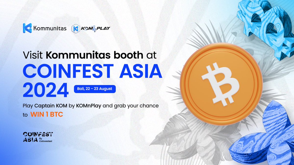 Kommunitas Official (@kommunitasnet) on Twitter photo ๐ Are you pumped for <a href="/CoinfestAsia/">Coinfest Asia</a> 2024 in Bali? We definitely are! ๐ฅ
Visit the Kommunitas booth on August 22-23 and immerse yourself in the exciting world of Captain KOM by KOMnPlay! ๐ฎ
Think you have what it takes to beat the game? Nowโs your chance to prove it and WIN a ๐ Are you pumped for <a href="/CoinfestAsia/">Coinfest Asia</a> 2024 in Bali? We definitely are! ๐ฅ
Visit the Kommunitas booth on August 22-23 and immerse yourself in the exciting world of Captain KOM by KOMnPlay! ๐ฎ
Think you have what it takes to beat the game? Nowโs your chance to prove it and WIN a