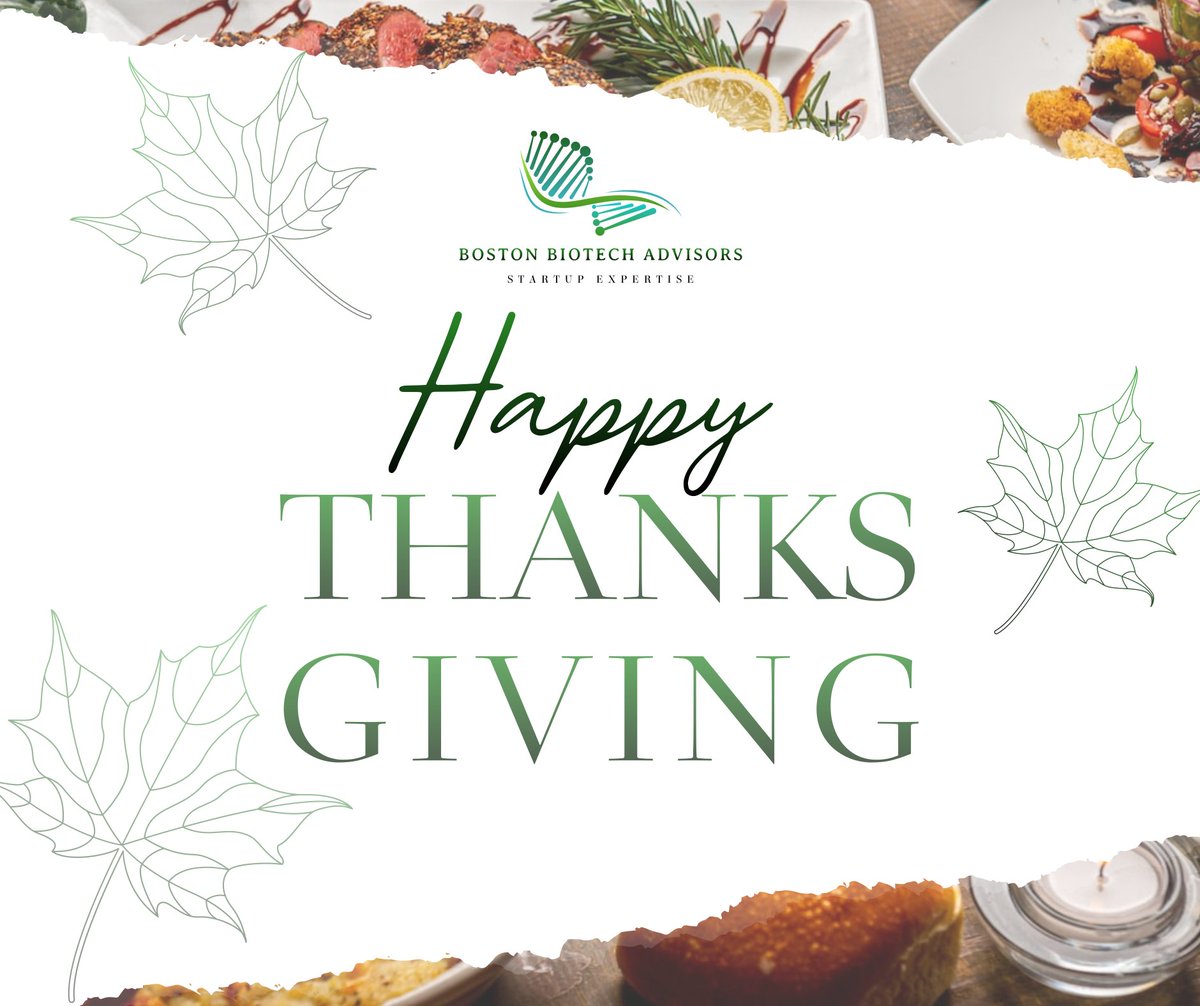 BostonBiotech's tweet image. Boston Biotech Advisors would like to wish you and your family a Happy Thanksgiving!