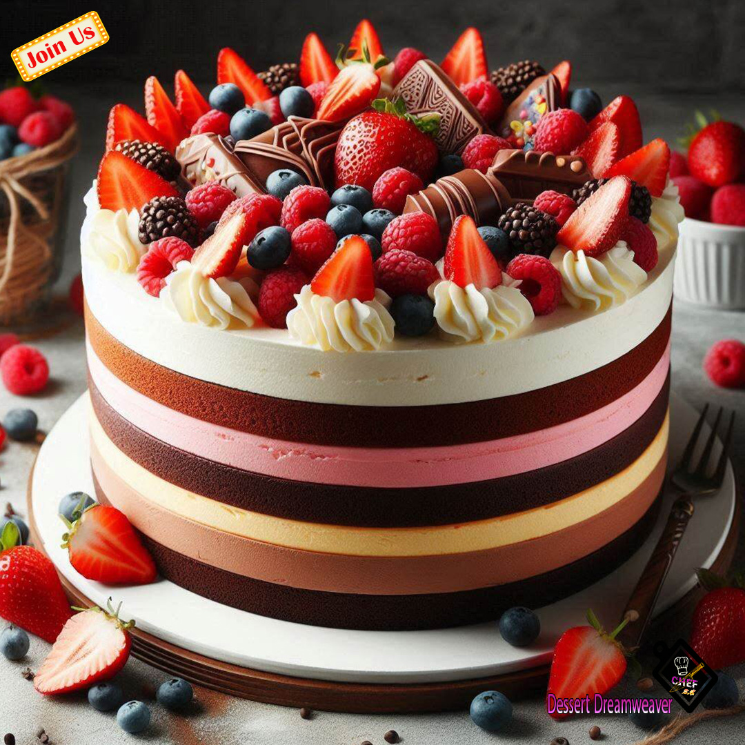 DessertDre67261's tweet photo. neopolitan cake #dessertdreamweaver #dreamy_dessertdelights #Fruits #Strawberry #Blueberry #summer #summerhouse #summetime https://t.co/XAvpZfhbXM