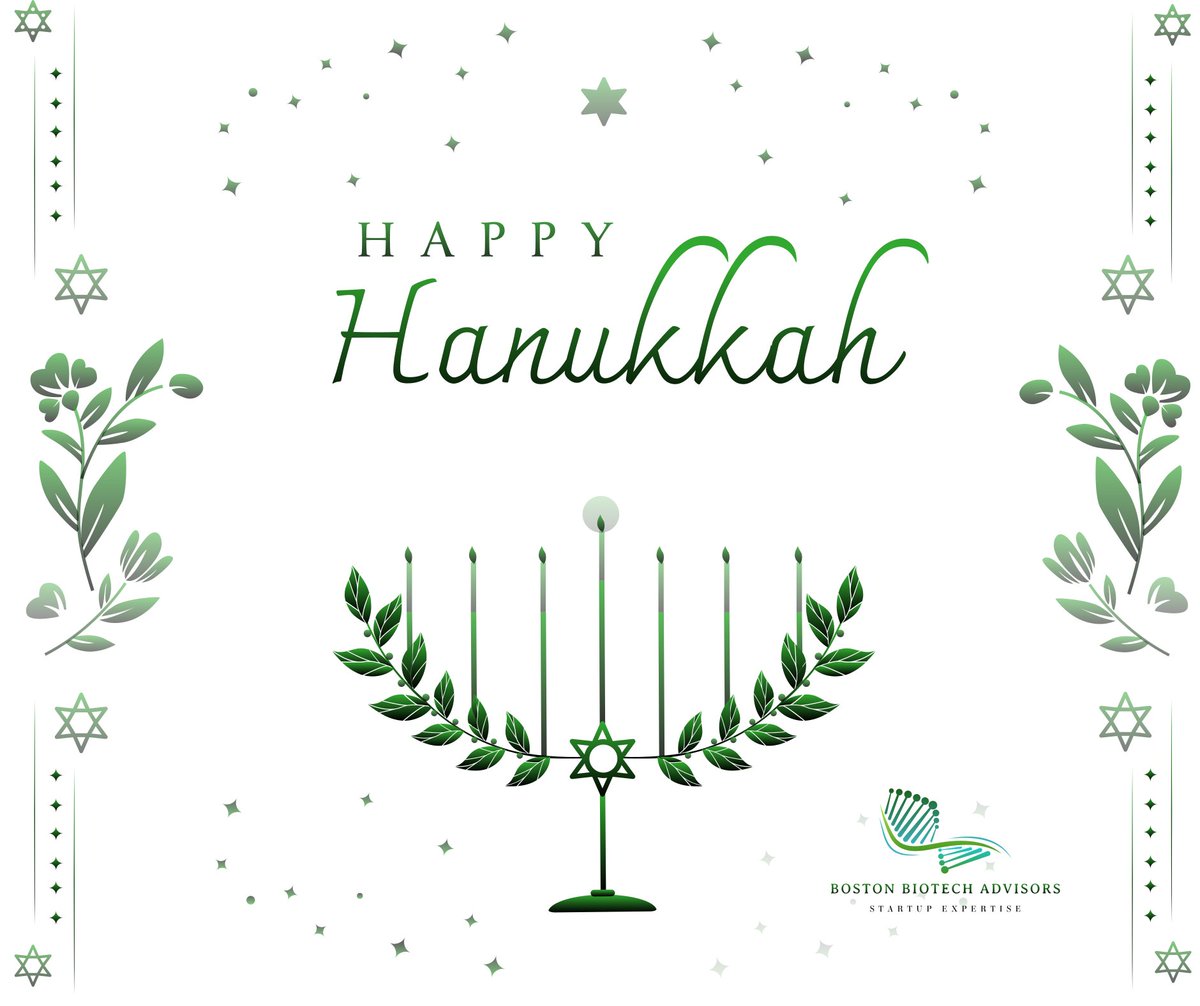 BostonBiotech's tweet image. Boston Biotech Advisors would like to wish you all a very happy and healthy Hanukkah!
#biotech #bostonbiotech #holidaycelebration
