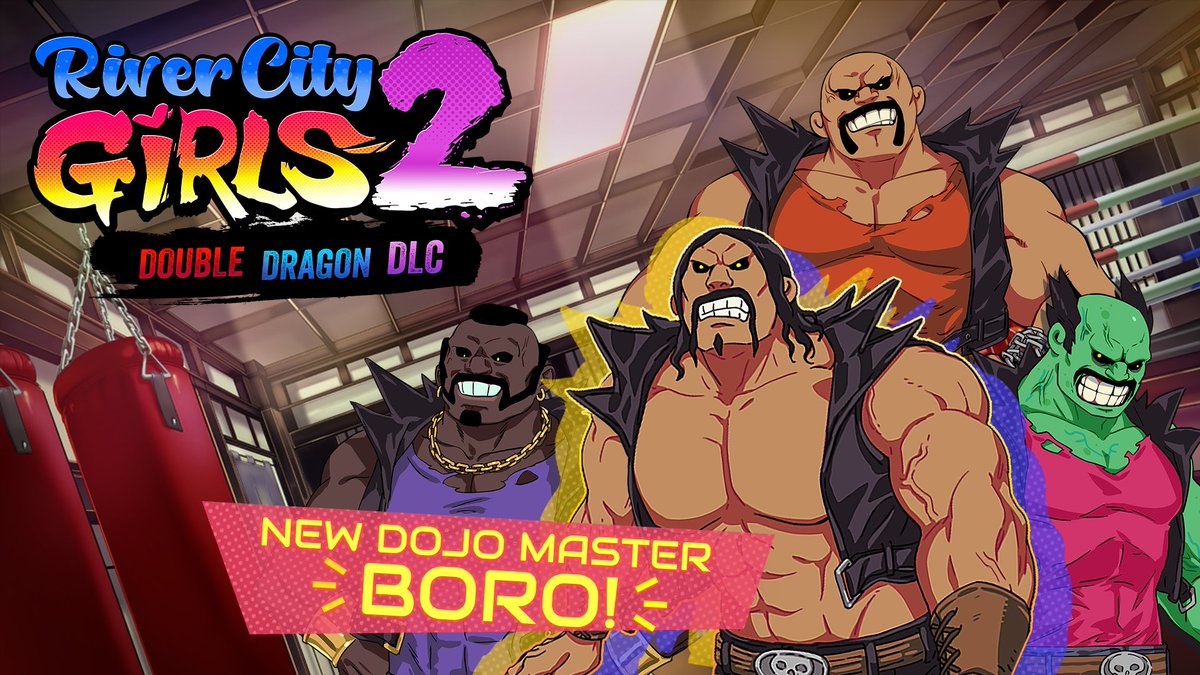 WayForward's tweet photo. The Abobo Bros are fully reunited in the River City Girls 2 Double Dragon DLC as the mighty Boro joins the cast as the new dojo master! This add-on content is coming in the not-too-distant future! https://t.co/HldtQCpbNb