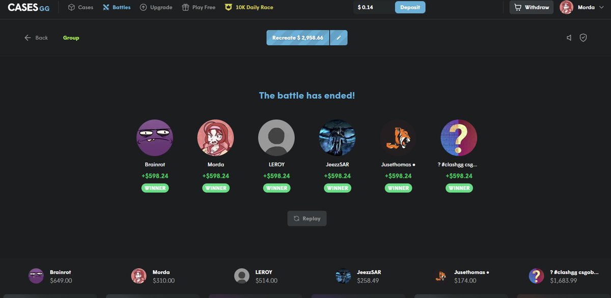 Yo <a href="/casesdotgg/">Cases.gg</a> 
W site, thanks to <a href="/WatchGamesTV/">WatchGamesTV</a>  🤗
cases.gg/case-battles/1…