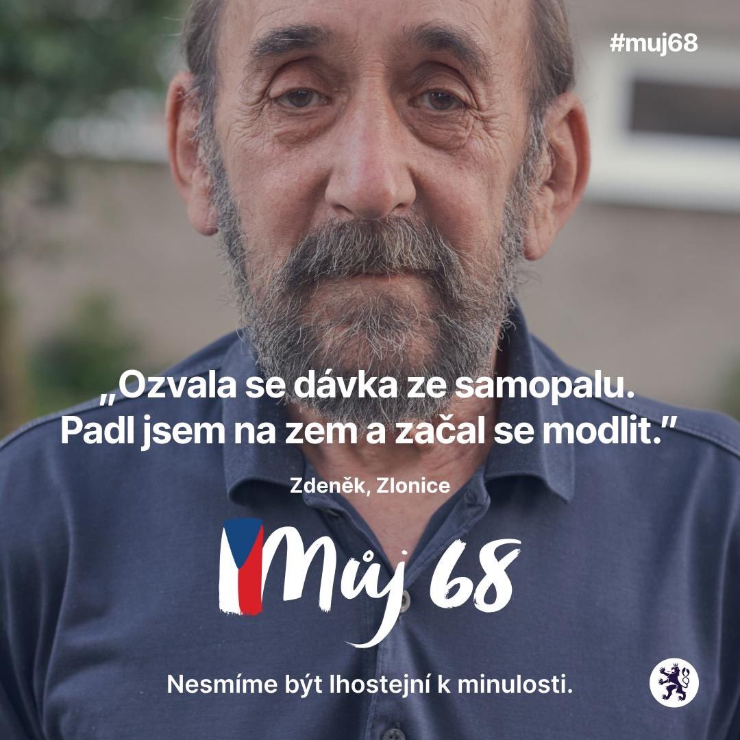 Stratkom_CZ's tweet photo. 🇨🇿Národní muzeum bylo celé poseté dírami po kulometu. Na Vinohradské ležel převrácený hořící náklaďák. Ozvala se dávka ze samopalu a já padl s kamarádem Láďou na zem a začal se modlit. Doplazili jsme se do bezpečí na roh Španělské ulice, oba špinaví a vystrašení. Brečel jsem a vůbec jsem se za to nestyděl. #muj68