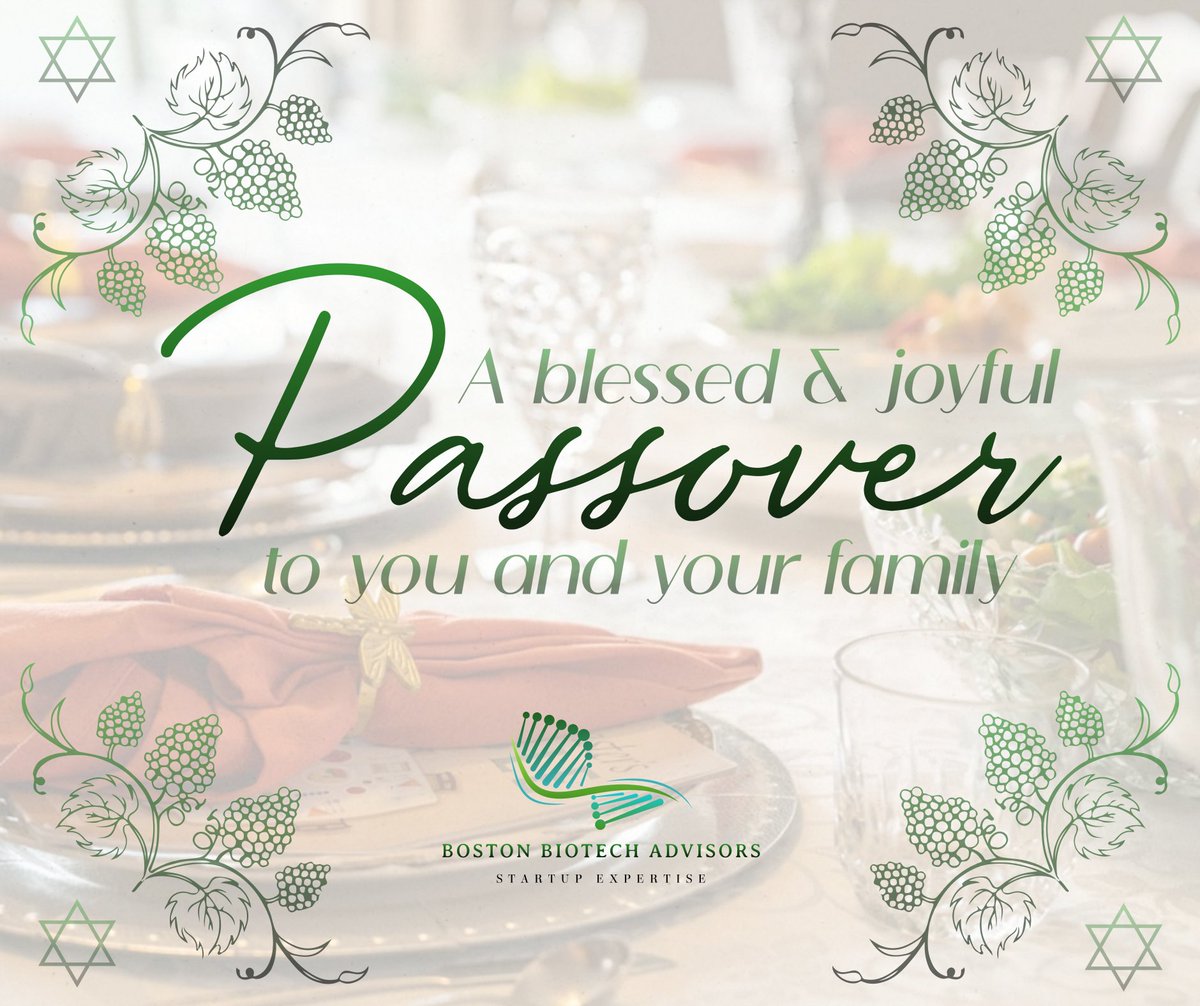 BostonBiotech's tweet image. Chag Pesach Sameach from Boston Biotech Advisors family to yours!