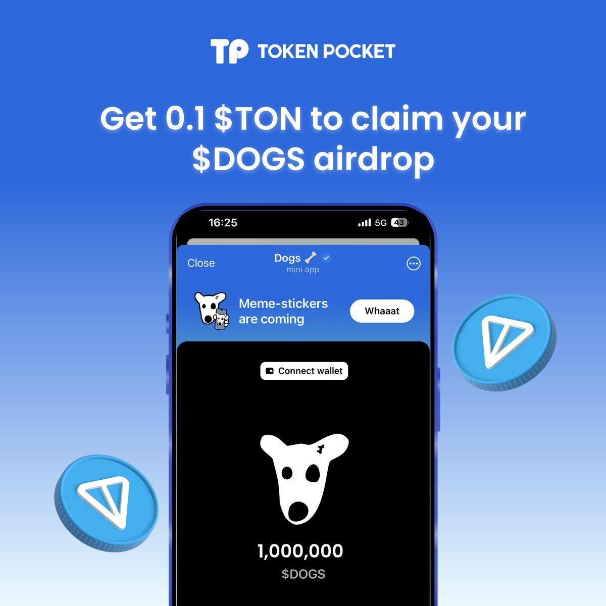 🚂Can't stop the airdrop train! 🚂~~~
Get 0.1 $TON to claim your $DOGS airdrop! 🪂

🦴Like &amp; Follow <a href="/TokenPocket_TP/">TokenPocket</a> &amp; RT
🦴Drop your TON address below👇🏾

*Pro tip, send a screenshot of your #TokenPocket #TON receiving page to get a bonus on your airdrop opportunity. #TON #Airdrop