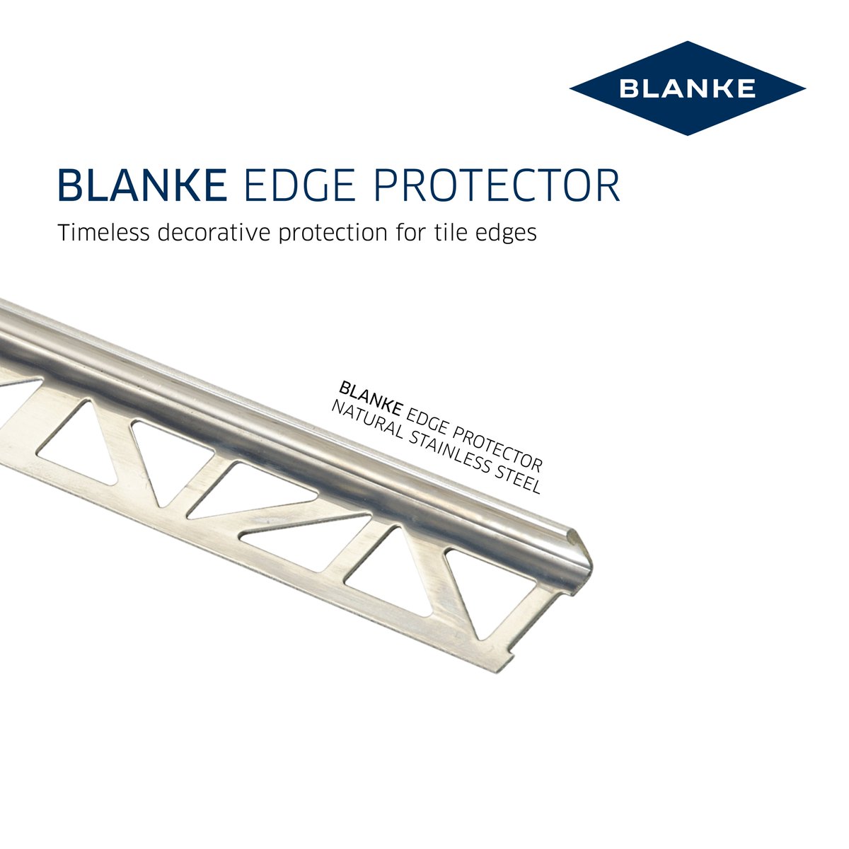 BlankeCorp's tweet image. The BLANKE EDGE PROTECTOR enhances your space with a sleek, stainless steel finish that offers both style and durability. Perfect for modern kitchens or sophisticated bathrooms. 
#Blanke #EdgeProfile #TileProfile #TileTrim #Classic #ModernInteriors #TileLove